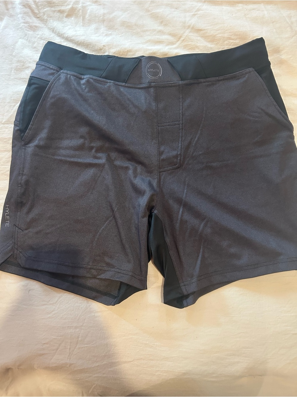 Hylete Men's Athletic Shorts — Charcoal with Black Waistband
